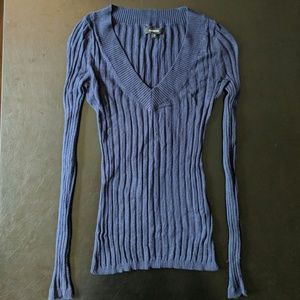 Express Navy Blue Ribbed Sweater